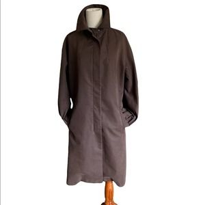 Allegri Womens Fur Lined Italian Zip Out Trench Coat Raincoat Made In Italy